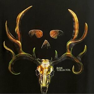 Bone Collector Shirt Adult 2XL Black Outdoor Hunting Deer Skull Tee Mens Cotton